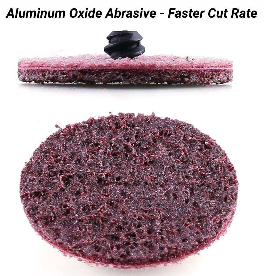 50PCS 2 in Roll Lock Die Grinder Sanding Pads Medium Surface Conditioning Discs