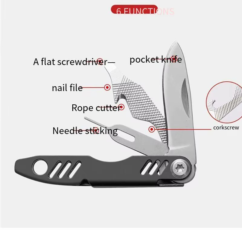 Multi Function Keychain Utility Tool SIM Eject Pin Bottle Opener Portable