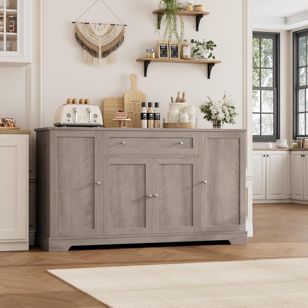54" Buffet Cabinet with Storage, Modern Kitchen Buffet Sideboard with Drawer