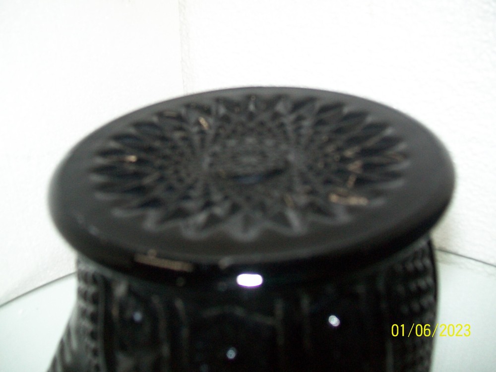 Sunburst Black Milkglass Pitcher