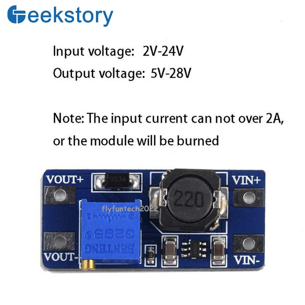 10pcs MT3608 DC-DC Step Up Power Module Adjustable Booster Module For Arduino