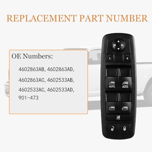 Driver Side Power Master Control Compatible with Dodge Ram 2009-2012 1500 2500