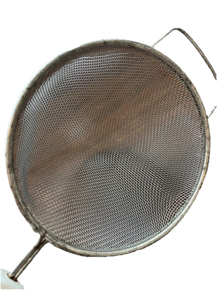 Vintage EKCO Handheld Strainer Sifter Bakelite White Handle