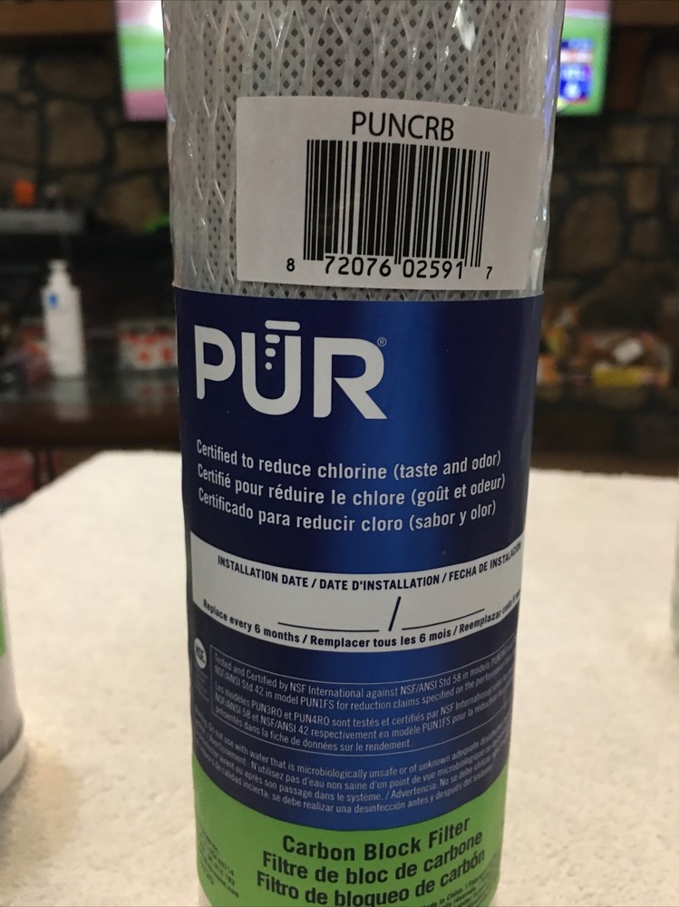 PUR Water Filter Replacement PUNCRB Carbon Block Filter Reduced Chlorine New