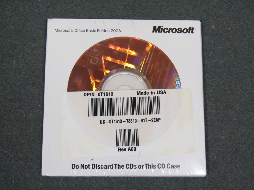 NEW DELL Microsoft Office Basic Edition 2003 CD Disc W/ Product Key