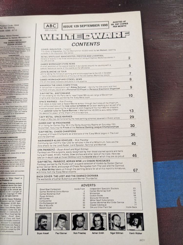 Games Workshop White Dwarf Magazine 129
