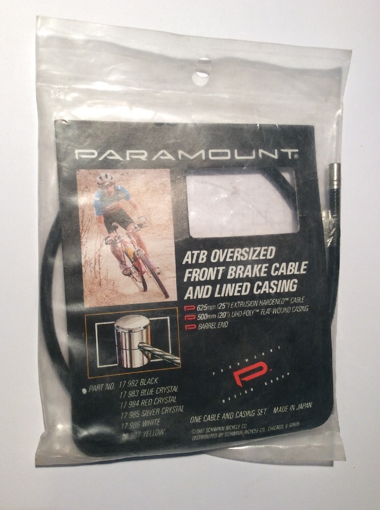 Paramount ATB Oversized Front Brake Cable And Lined Casing Black 17 982 Schwinn