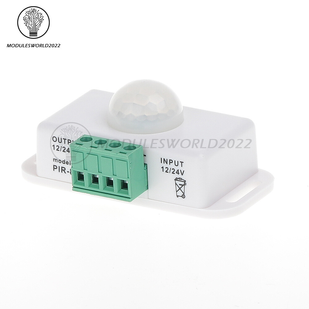 DC 12V-24V 8A/6A Automatic Adjustable Infrared PIR LED Motion Sensor Switch