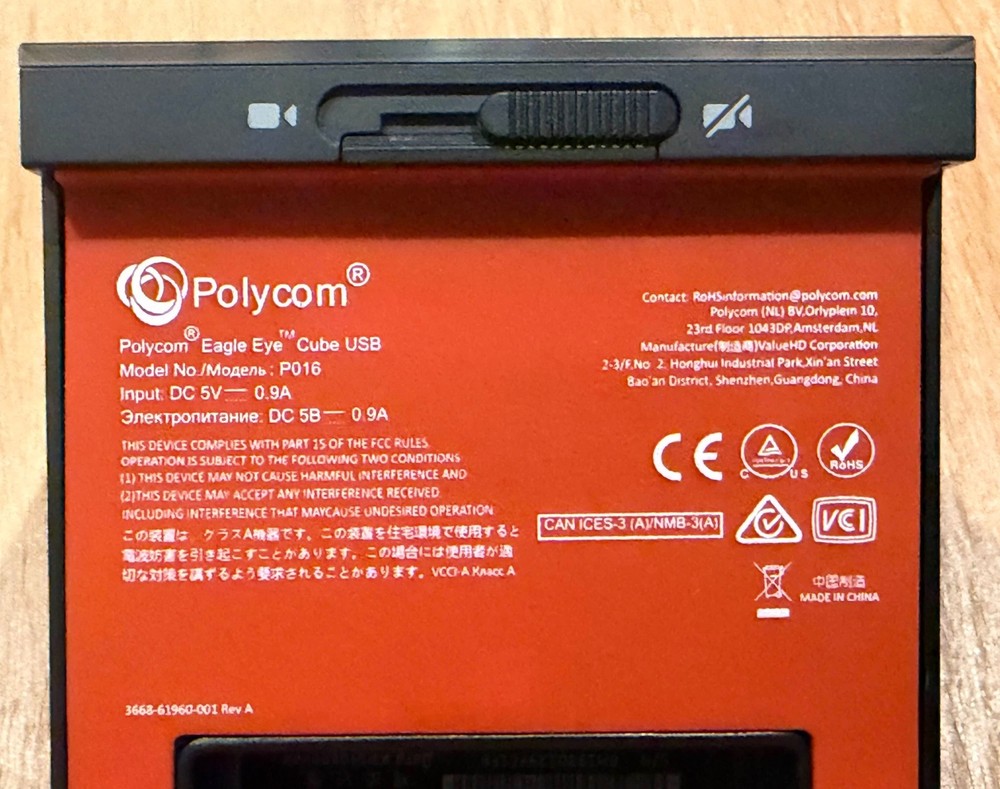 Polycom EagleEye Cube USB Camera P016 HD Conference Webcam Zoom Teams – Open Box