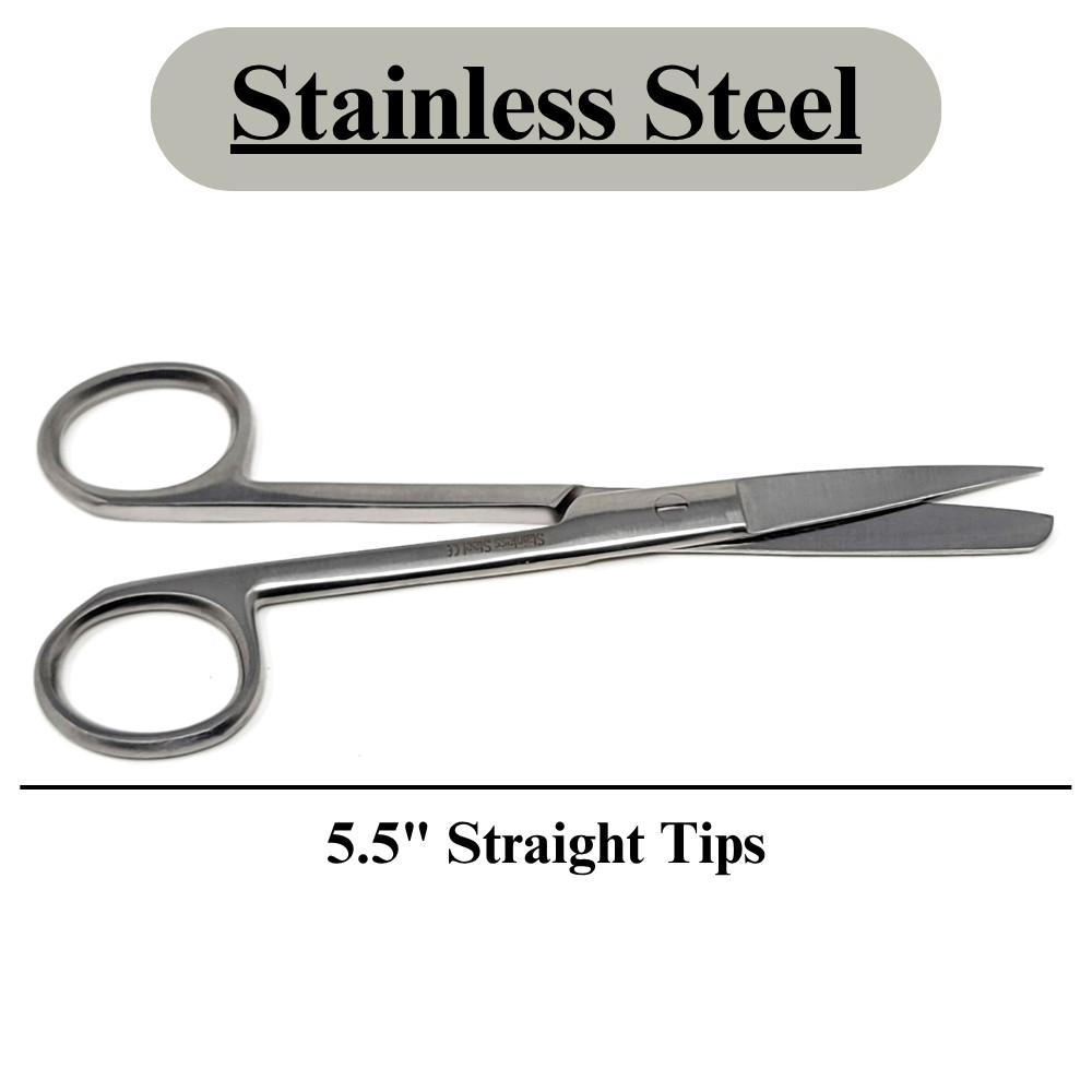 3 Pcs Operating Scissors 5.5" Straight Sharp/Sharp+Sharp/Blunt+Blunt/Blunt Ends