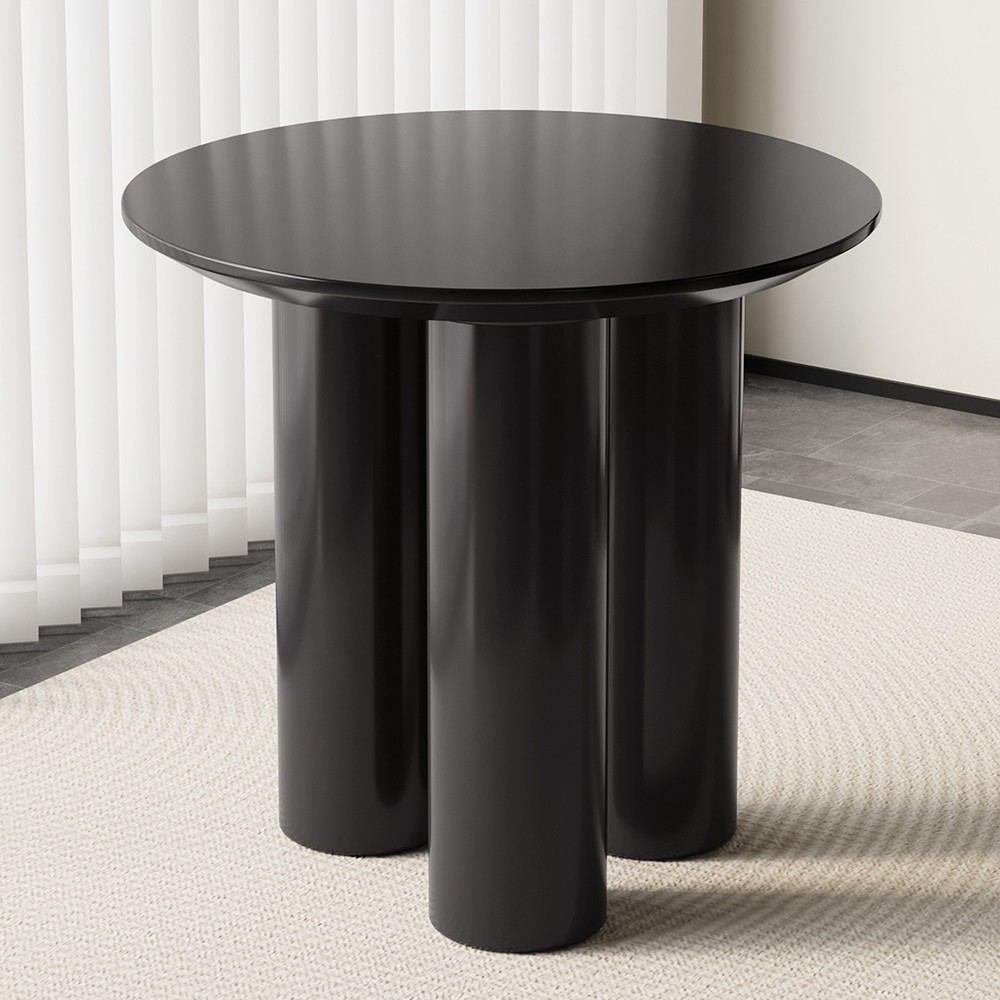 30" Round Dining Table Black Modern Kitchen Table Small Dining Room Table for 2