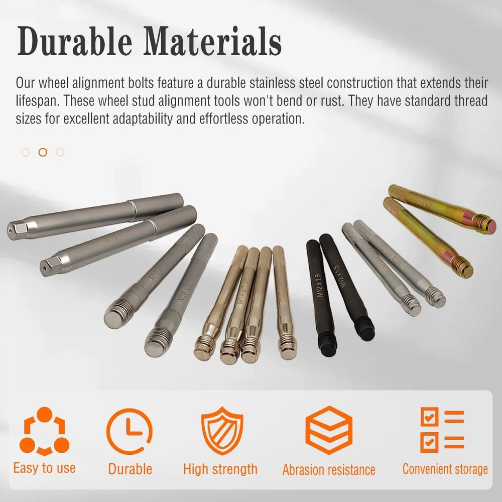 Heavy-Duty 14Pcs Wheel Stud Alignment Set - Durable Stainless Steel Construction