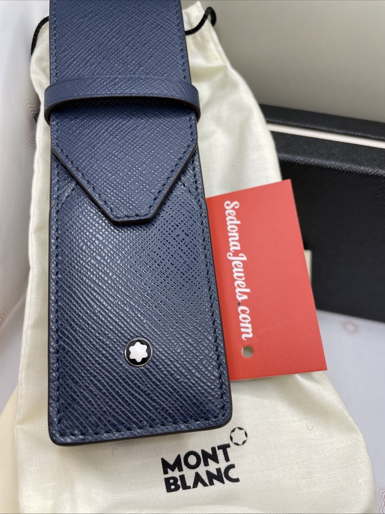 $290 MSRP - Montblanc Ink Blue 2 Pen Pouch