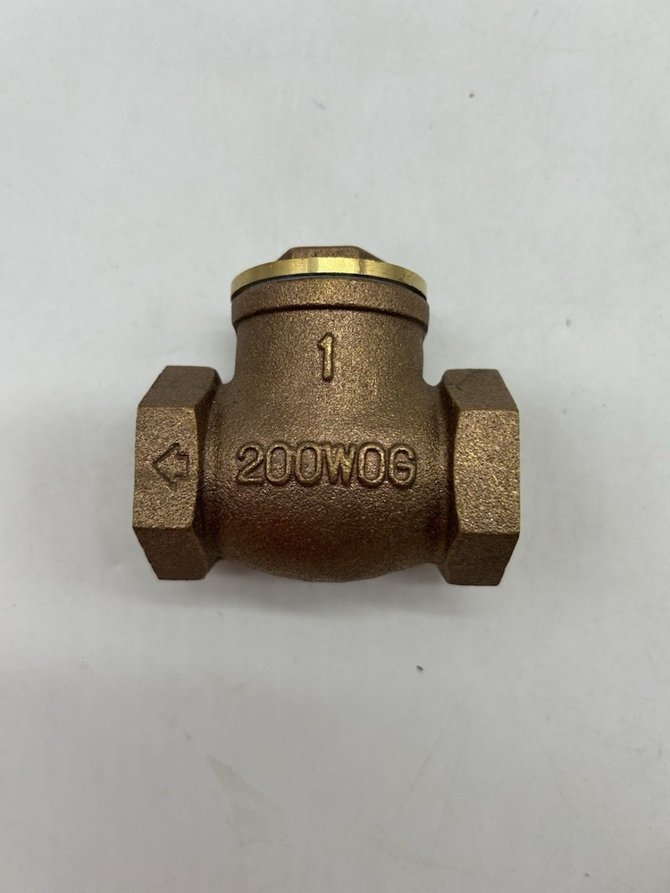 1” FNPT Threaded Brass Swing Check Valve, 200 W0G Mueller BK