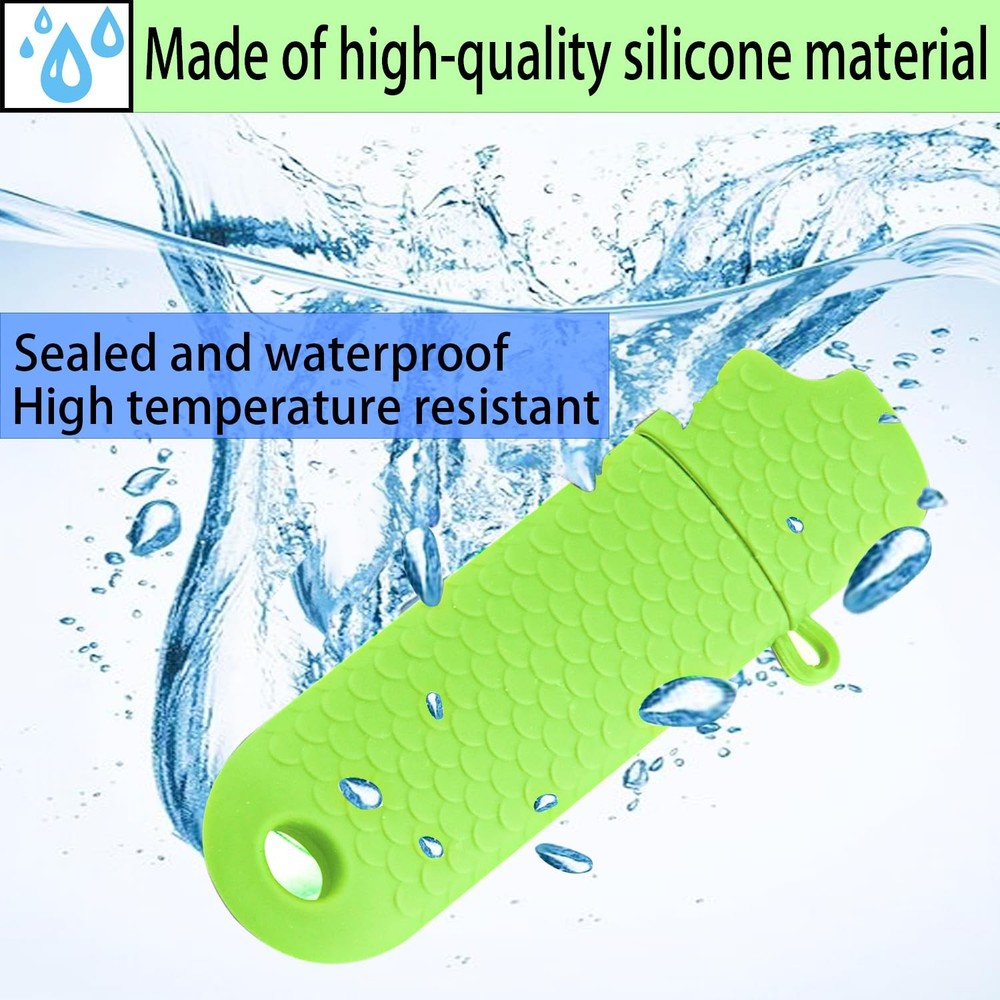 2 Pcs Waterproof Lighter Case Cover Holder for BIC Regular 2, Light Green