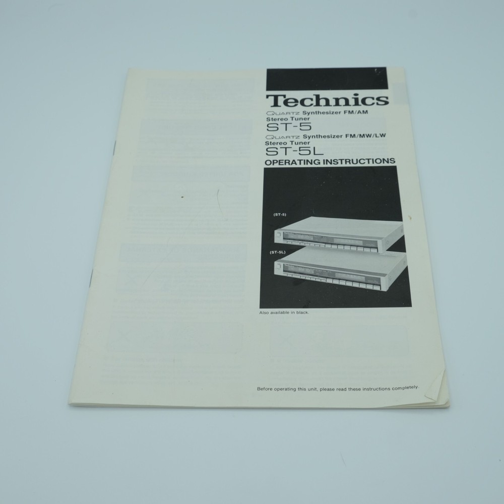 Technics ST-5 ST-5L Tuner Owners Manual