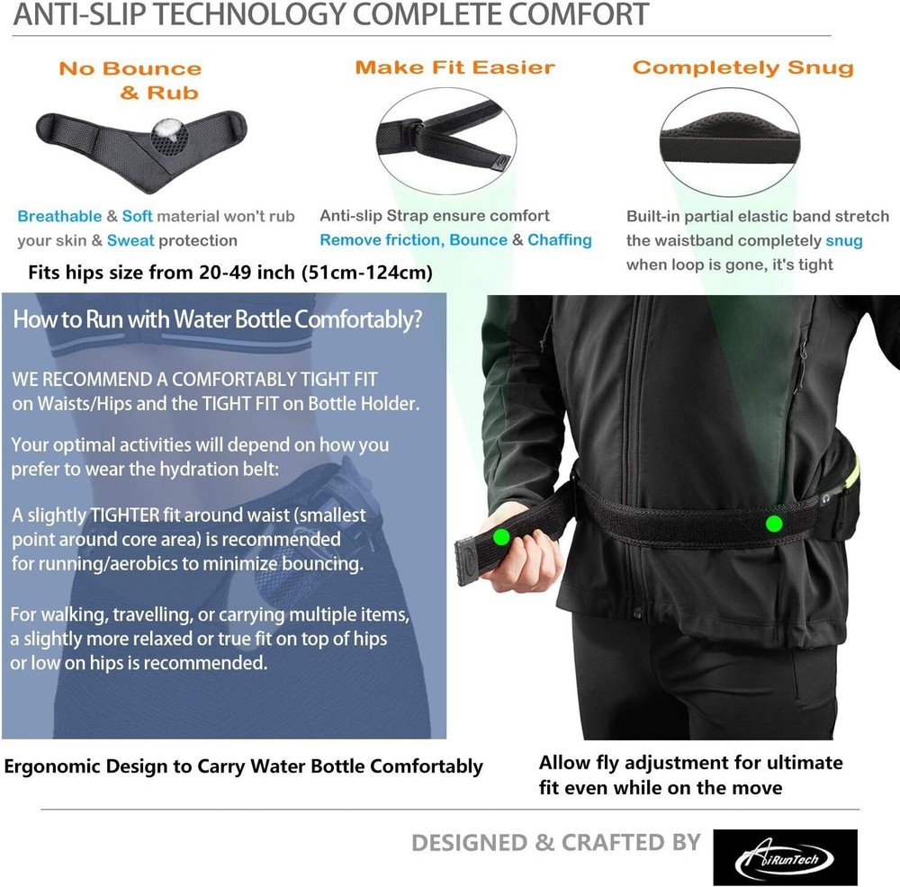 Versatile Running Hydration Pack with Adjustable Fit & Flexible Bottle Holder