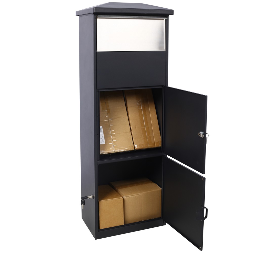 Large Package Delivery Parcel Mail Drop Box for Porch with Parcel Compartment