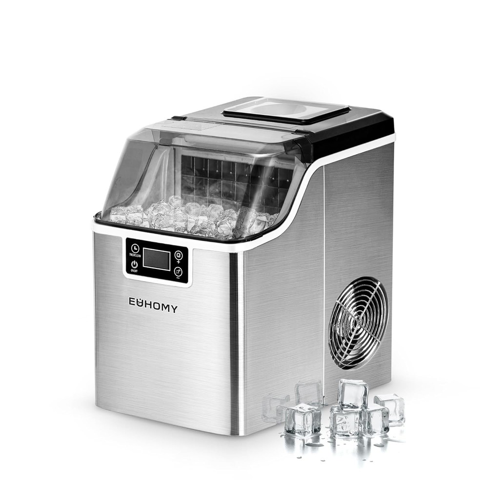 Ice Cube Maker Machine Countertop Portable 45Lbs/Day Self-Cleaning Compact
