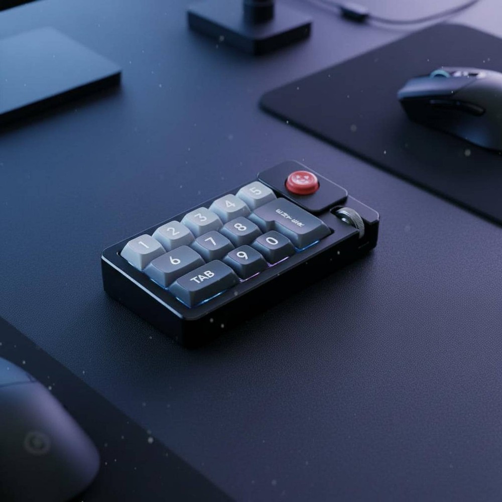 Programmable Numpad with Joystick Hot-Swappable Switches for Visual Editors