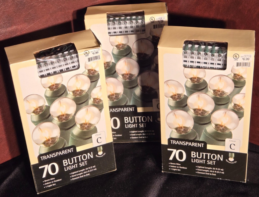 one box 2006 TARGET 70 WHITE BUTTON GLOBE STRING LIGHT indoor outdoor new tested