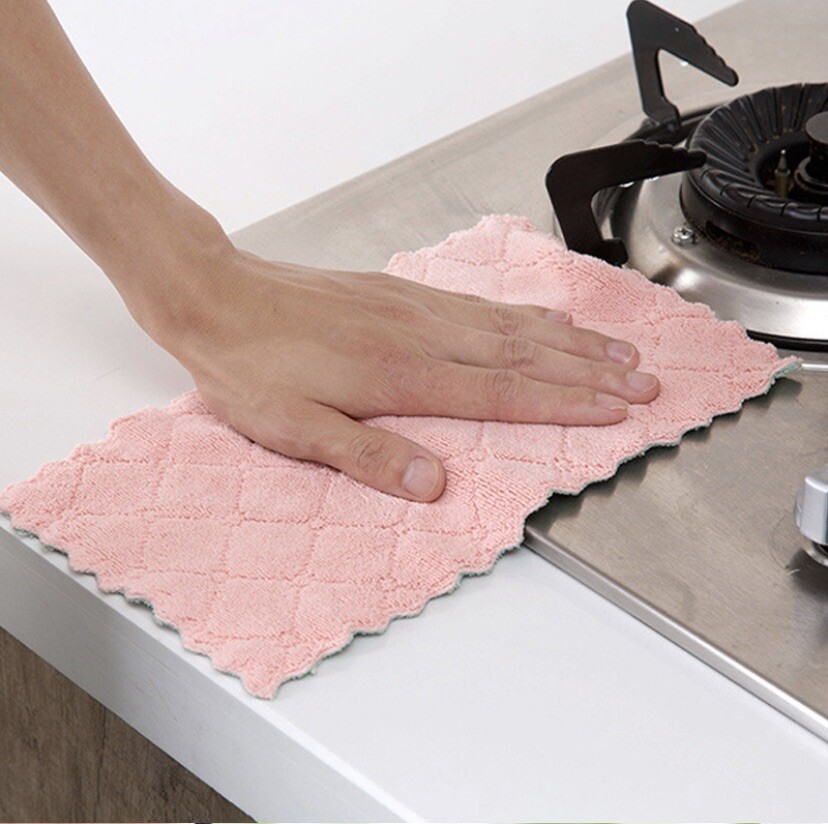 10Pcs Kitchen Towels Super Absorbent Microfiber Multicolors-Multipurpose