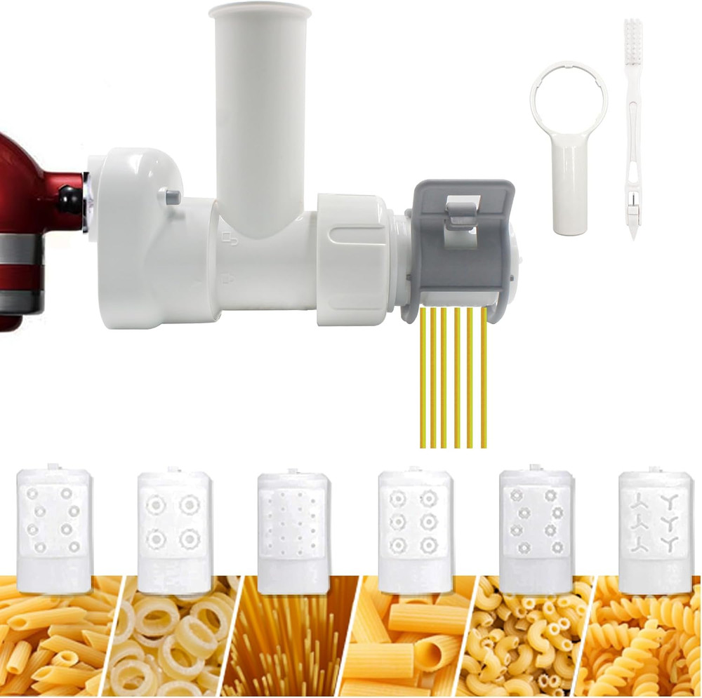 Pasta Maker Attachment for Kitchen Aid Stand Mixers with 6 Interchangeable Diffe