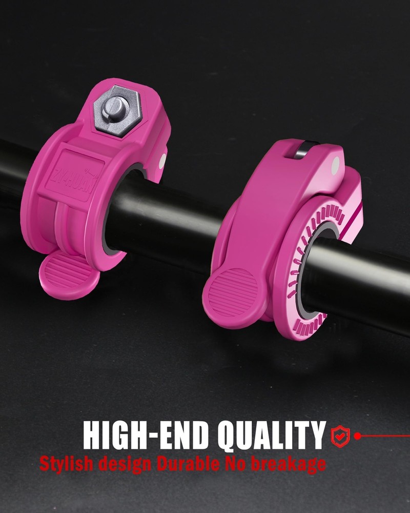 Adjustable Barbell Clips 1 & 2" | Quick Release Weight Locking Collars Pair"