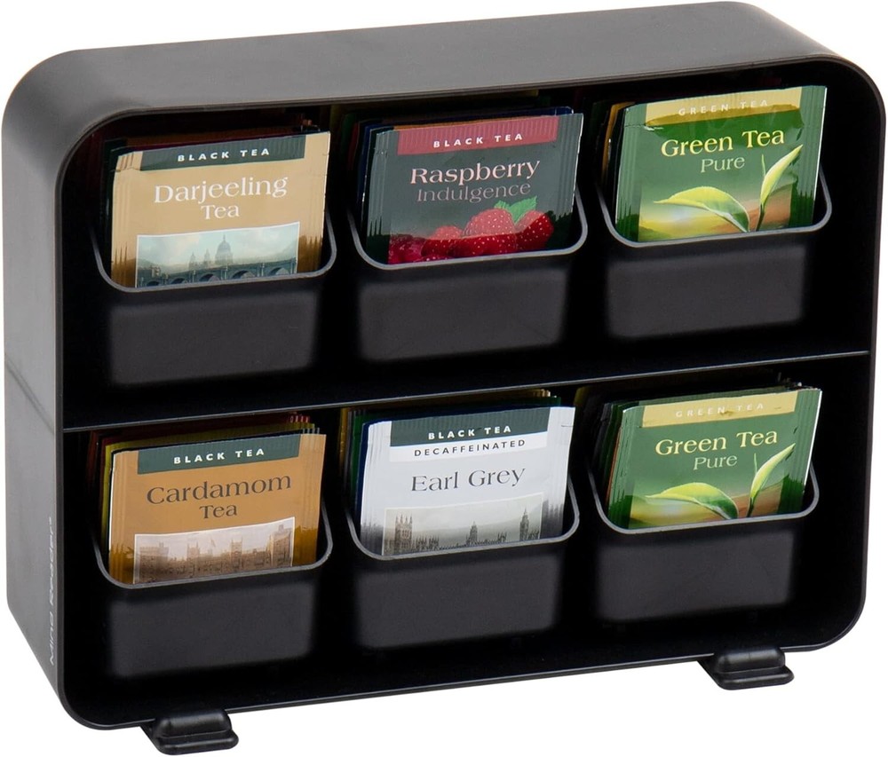 Elegant Kitchen Tea Bag Organizer: 6-Drawer Storage for Clutter-Free Counters