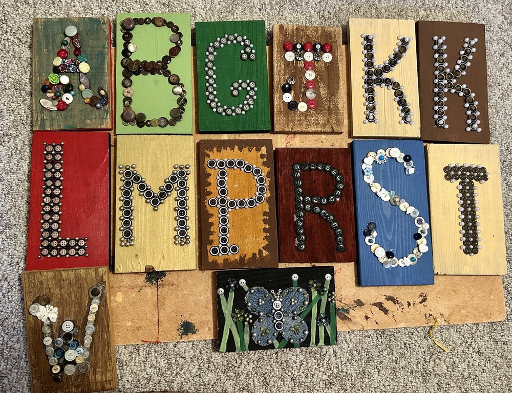 Hand Crafted Button Wall Hangings
