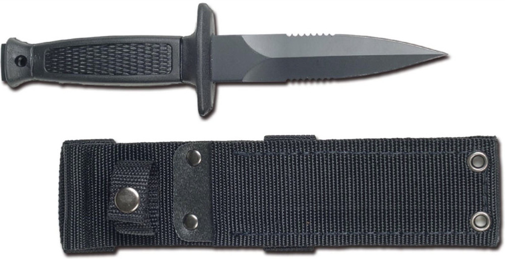 STURM MILTEC COMBAT KNIFE / MULTI-PURPOSE SERRATED BOOT KNIFE W/ SHEATH (