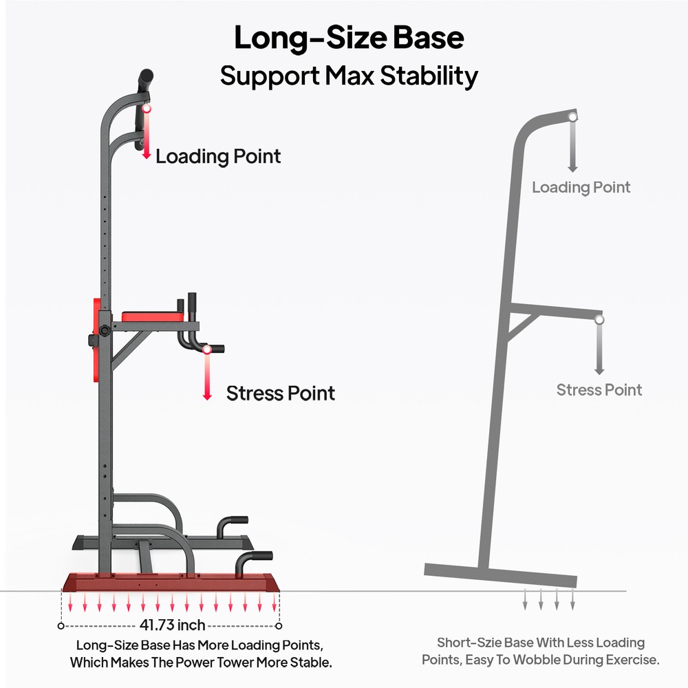 Power Tower Strength Training Dip Station Pull Up Dip Exercise Workout Equipment