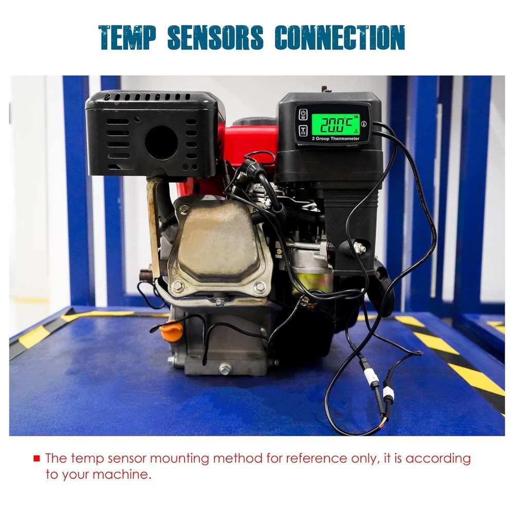 Digital Engine Temp Gauge Dual Temperature Record,Backlight User Shutdown