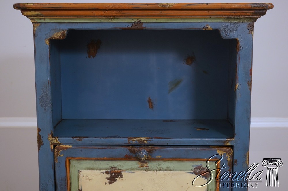 LF63660EC: Distressed Painted Finish Bookcase Desk Cabinet