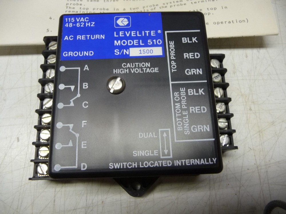 Levelite Model #11-510S, 2 Probe Level Controller, 2 - SPDT Contacts, 115 Vac