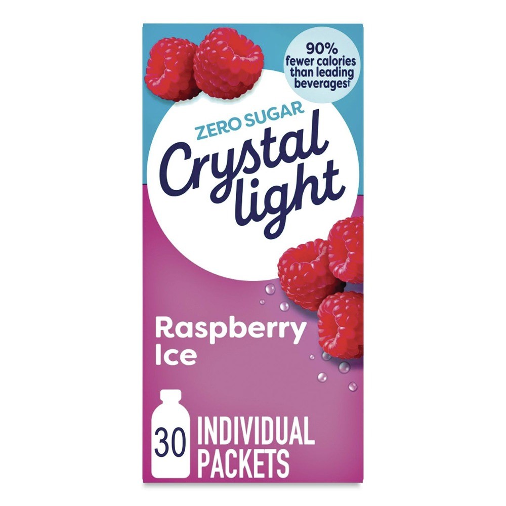 Crystal Light 79800 0.08 oz Packets Flavored Drink Mix - Raspberry Ice 30/BX New