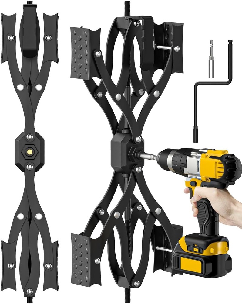 Black X-Shape Wheel Chocks Stabilizer XL [Extended Allow Drill Adjust],