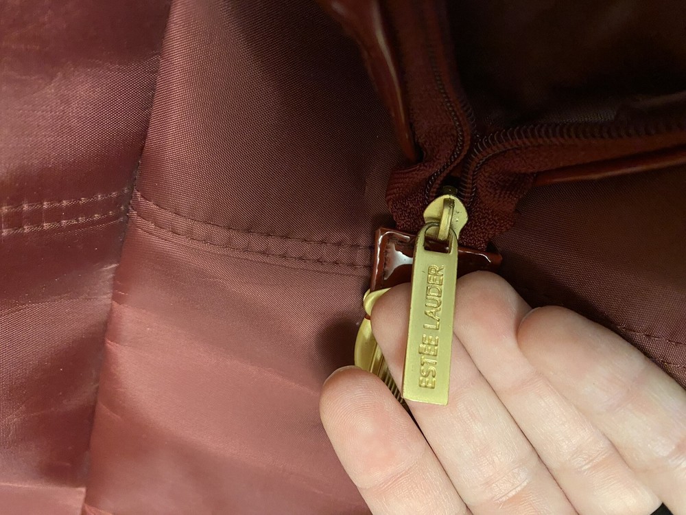 Estée Lauder Maroon Red Zip Up Tote Bag