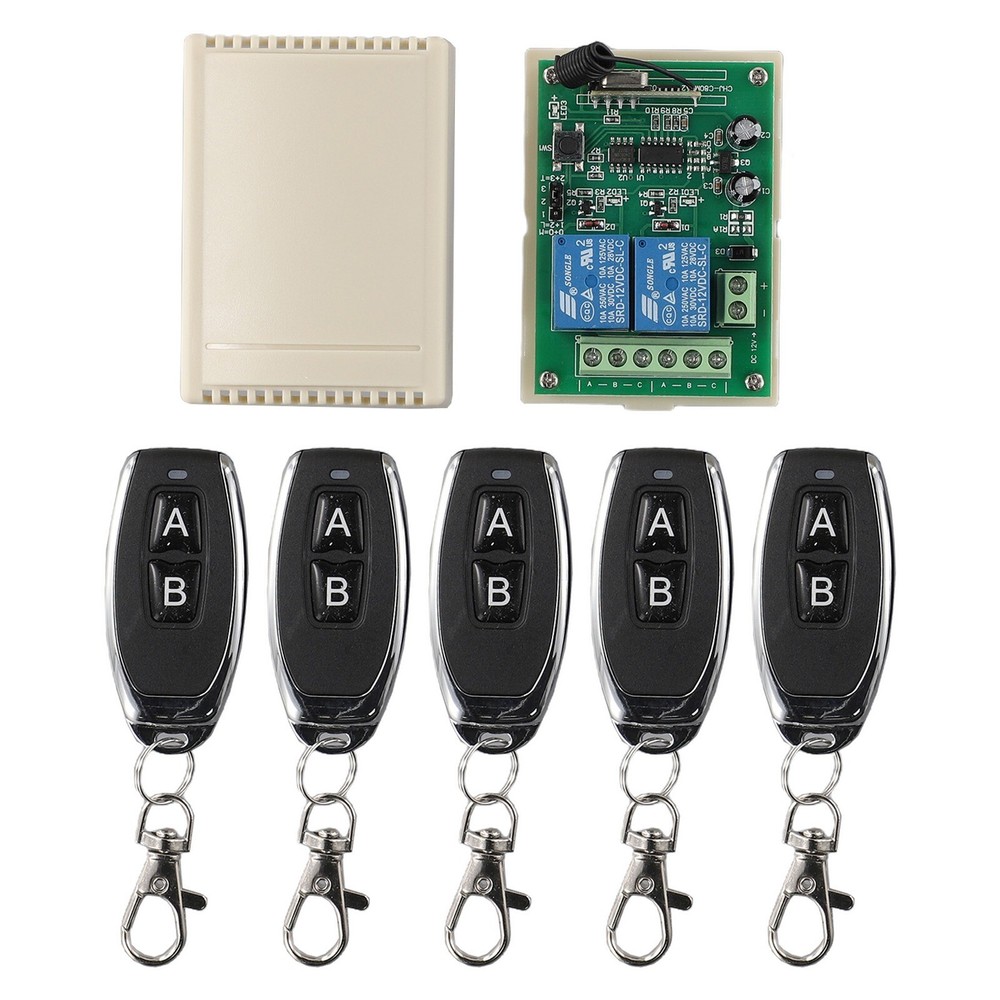 2 Channel Garage Door Remote Control Switch Relay Wireless Transmitter+Receiver