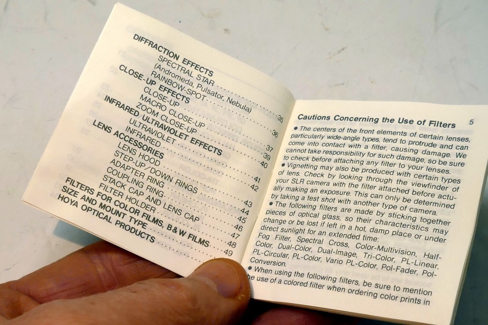 HOYA Special Effect Filter System Guide Brochure product list