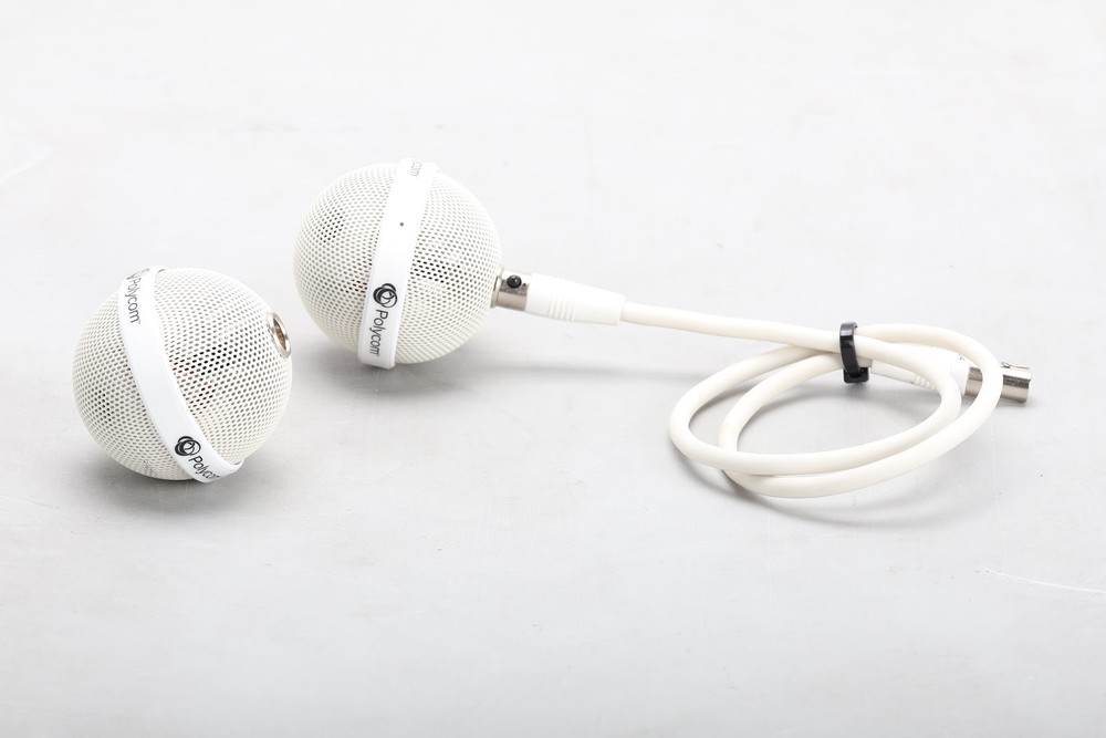 Polycom Ceiling Microphone (White) With Cable Lot of 2