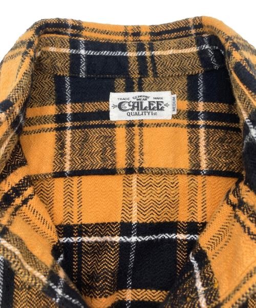 CALEE Herringbone Check Shirt yellow