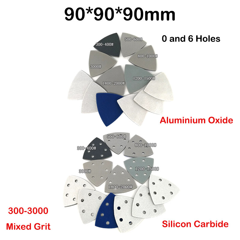 Wet Dry Triangle Sandpaper Hook and Loop Oscillating Tool  300-3000 Mixed Grit