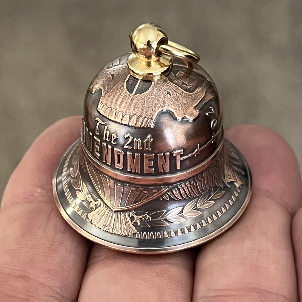Handcrafted 2nd Amendment Motorcycle bell - Custom Made From Coins!