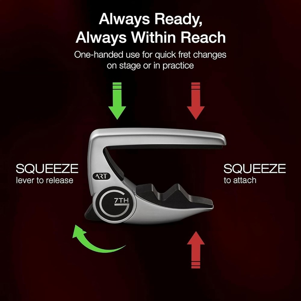 Guitar Capo - Steel String Silver - Adaptive Radius Tech