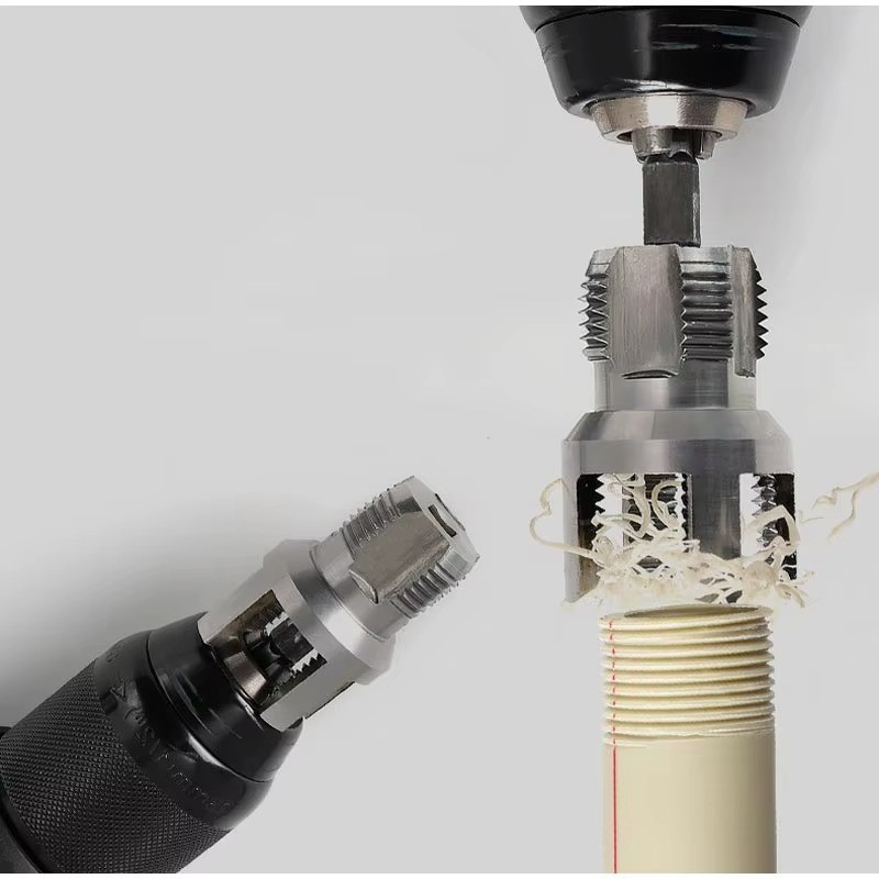 PVC Pipe Threading Tool Kit Internal & External Pipe Threader 3 PC Set