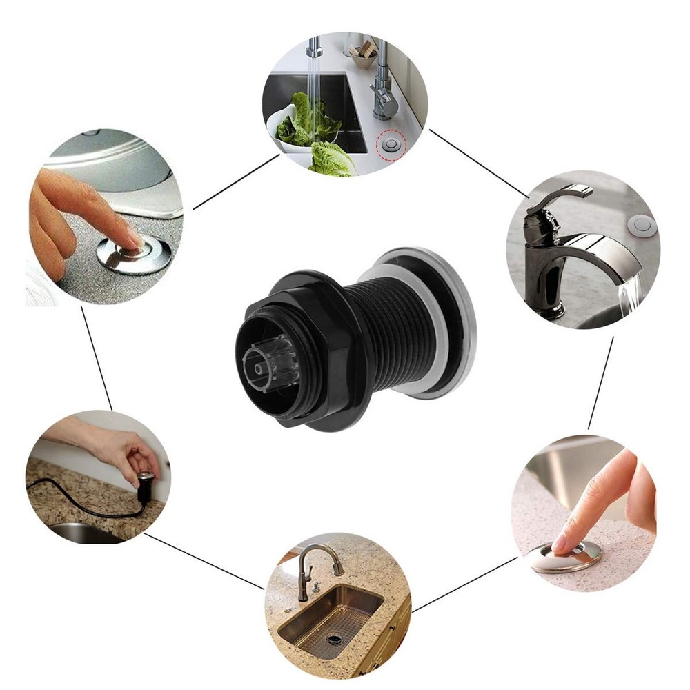 Sink Top Push Button with Air Hose Replacement, Air Switch Button for Garbage...