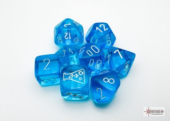 TRANSLUCENT 7-DIE SET TROPICAL BLUE/WHITE