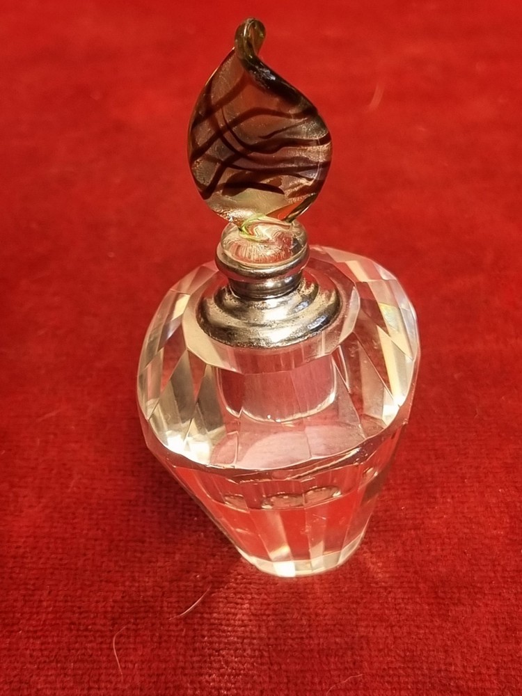 small crystal perfume bottle 3in tall