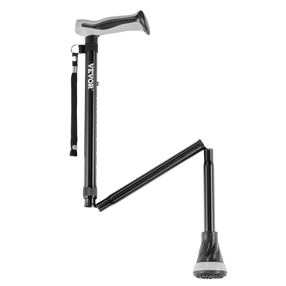 Walking Cane Folding Walking Stick 8-Level Adjustable Height & Pivoting Tip